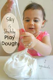 silky and stretchy playdough laughing