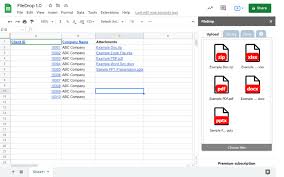 a pdf file to a google sheets cell