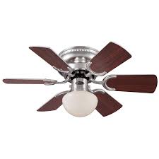 Westinghouse 7800500 Petite Single Light Reversible Six Blade Indoor Ceiling Fan With Opal Mushroom Glass 30 Inch Brushed Nickel Finish