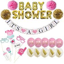 Details About Baby Shower Decorations For Girl It S A Girl Banner And Kit Pink And Gold