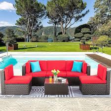 Outdoor Sectional Sofa Couch Pe Wicker