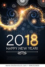 Happy New 2018 Year Poster Flyer Stock Vector Royalty Free