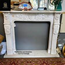 Stone White Marble Fireplace Mantel