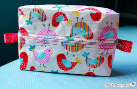 boxy cosmetic bag made by marzipan