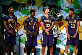 The purple jerseys will nola (short for new orleans, louisiana) on the front and will also have sleeves. New Orleans Pelicans Players Celebrate Mardi Gras New Orleans Pelicans Fun Sports Nba Updates