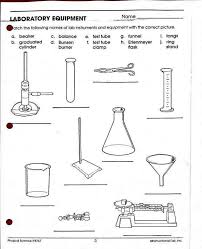 Labelling Science Equipment Worksheet