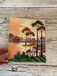 Buy Small Vintage Watercolor Painting