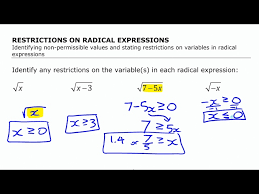 Restrictions On Radical Expressions