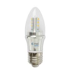 Dimmable 60w E26 Medium Base 6w Led Chandelier Light Bulbs Bullet Top Incandescent Candle Bulb