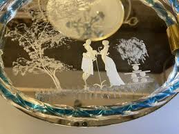 Venetian Etched Mirror Murano Glass