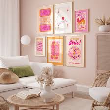Pink Orange Wall Art Cowgirl Poster