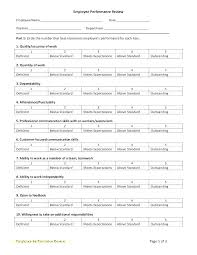 Annual Performance Review Form Work Probation Template