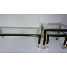 Gold And Chrome Coffee Table Set 1970s