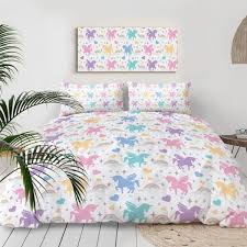 pastel rainbow unicorn bedding sets