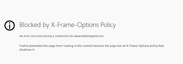 blocked by x frame options