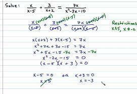 algebra solving rational equations