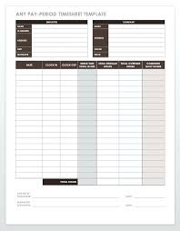 Free And Time Card Templates Any Pay Period Template For