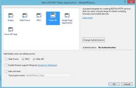 creating a web api using visual studio 2017