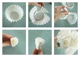 Cut a spiral shape out of the 3 or 4 coffee filters stacked together to save time. The Best Way To Make Coffee Filter Roses With Step By Step Pictures Coffee Filter Roses Coffee Filter Flowers Diy Coffee Filter Crafts