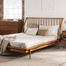 queen size solid wood platform bed