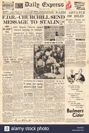 1941 Front Page Daily Express Churchill Et Roosevelt D