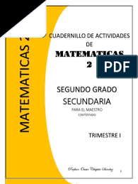 Matemáticas libro para el alumno nivel: Cuadernillo De Segundo Grado De Matematicas Secundaria Ensenanza De Matematica Cantidades Fisicas