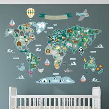 Map Unisex Nursery Wall Stickers