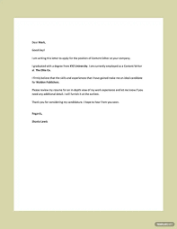 application cover letter template in