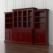 Cameo 4 Piece Red Glass Door Wall Unit