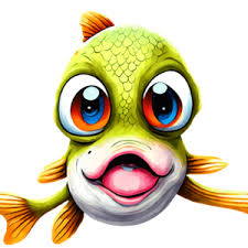 cute smiling cartoon fish with