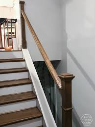 Wooden Handrail On Split Level Stairs