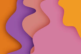 colorful paper cutout waves