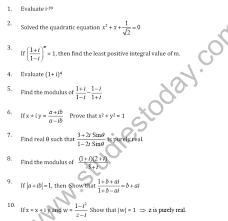 cbse class 11 complex numbers and