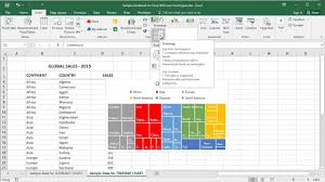 Microsoft Excel 2016 Creating Treemap Charts