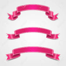 Set Pink Ribbon Template Holiday Card Vector Eps10