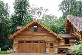 Attached Log Garage Log Home Designs