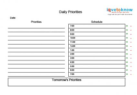 Daily Time Management Chart Christian Life Coaching
