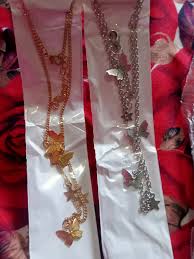 golden erfly necklace new design
