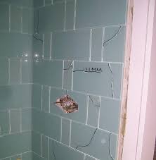 large format glass tile in showers
