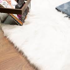 super area rugs soft faux sheepskin fur fluffy area rug white 5 x 7