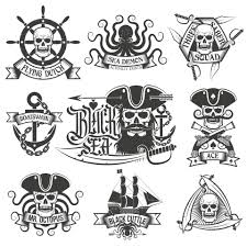 pirate tattoo set unique pirate logos