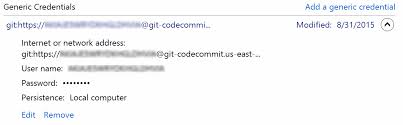 using codecommit and github credential