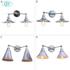 Us 58 0 Antique Double Wall Sconce Vintage Industrial 2 Lights Wall Light With High Quality Chrome Finish Luminaires For Home Lighting In Wall Lamps