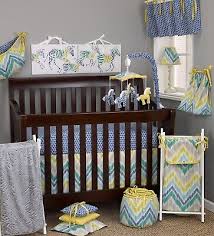 Ikat Blue Grey Crib Bedding Set Hamper