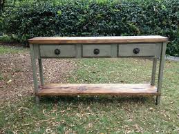 distressed wood console table or sofa