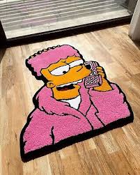 bart simpsons handtufted custom rug 2