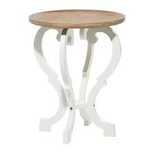 White Scroll Base Accent Table 93630