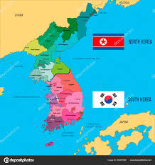 political vector map korea south korea