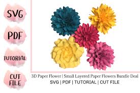 3d paper flower small layered paper