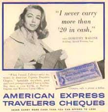 american express travelers cheques 1958